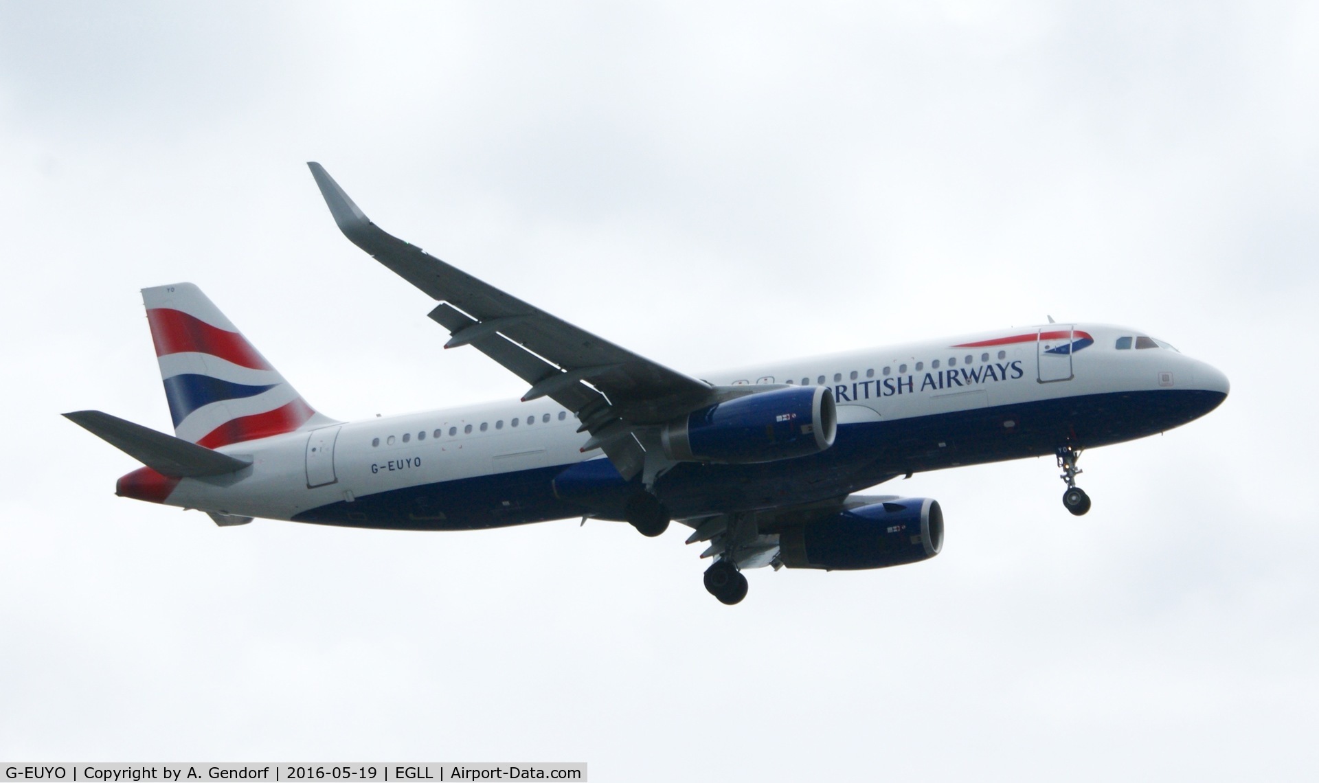 G-EUYO, 2013 Airbus A320-232 C/N 5634, British Airways, seen here landing at London Heathrow(EGLL)