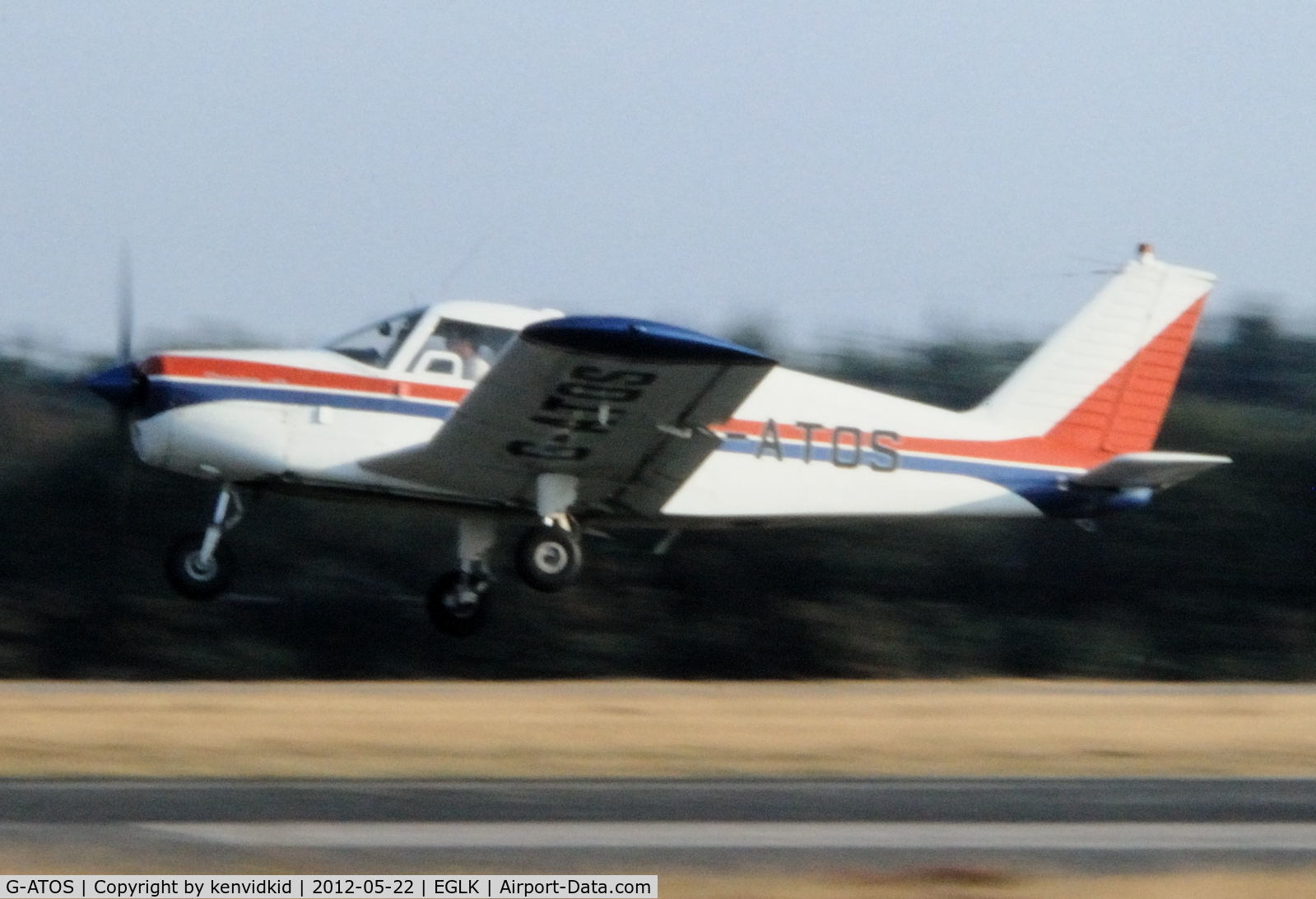 G-ATOS, 1966 Piper PA-28-140 Cherokee C/N 28-21710, At Blackbushe.
