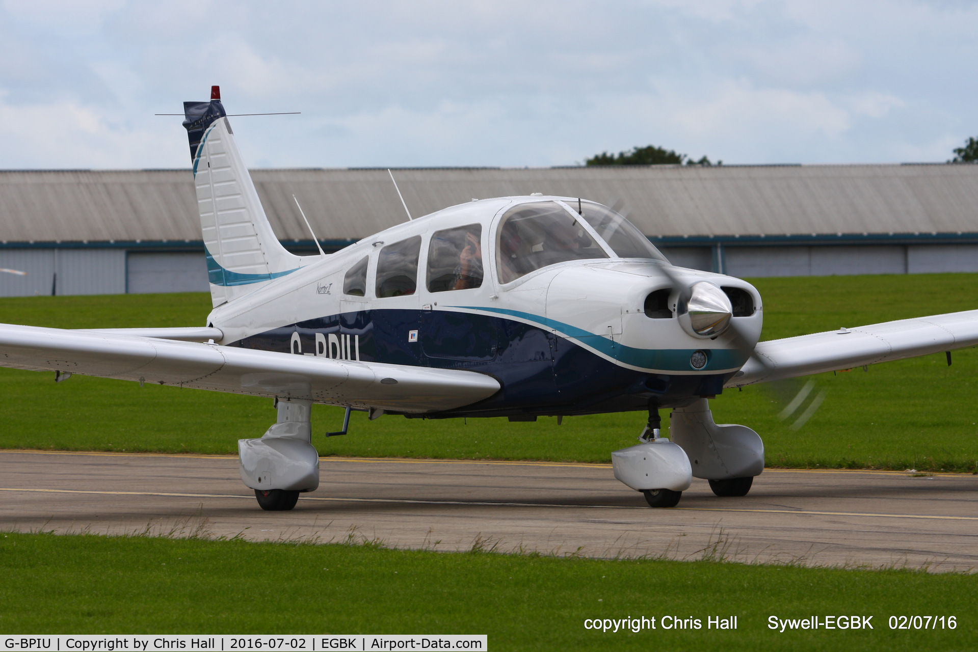 G-BPIU, 1979 Piper PA-28-161 Cherokee Warrior II C/N 28-7916303, at Aeroexpo 2016