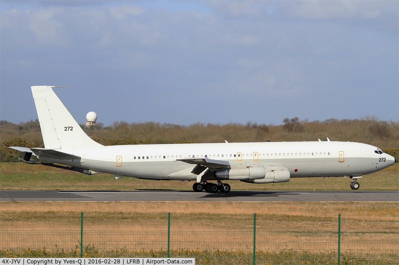 272, 1975 Boeing 707-3L6C C/N 21096, Israeli Air Force Boeing 707-3L6C, Landing rwy 07R, Brest-Bretagne Airport (LFRB-BES)