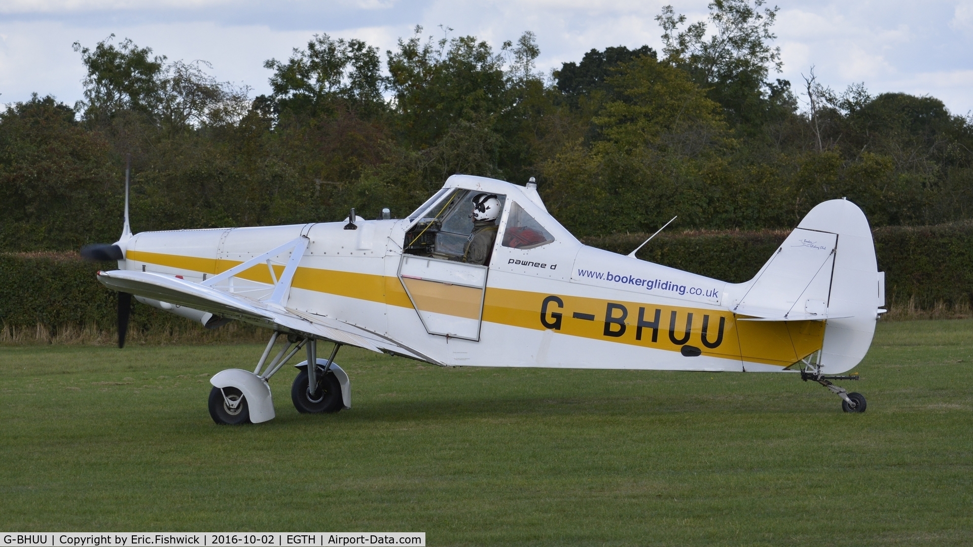 G-BHUU, 1980 Piper PA-25-235 Pawnee C/N 25-8056035, 1. G-BHUU returning from a mission at Shuttleworth Collection's magnificent 'Season Finale,' October, 2016.