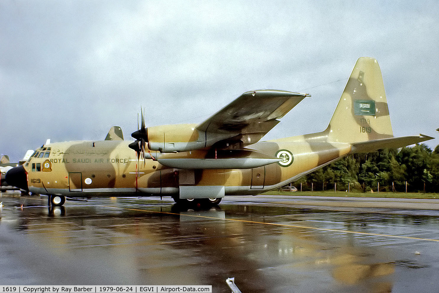 1619, 1968 Lockheed C-130H Hercules C/N 382-4758, Lockheed C-130H Hercules [4756] (Royal Saudi Air Force) RAF Greenham Common~G 24/06/1979. From a slide.