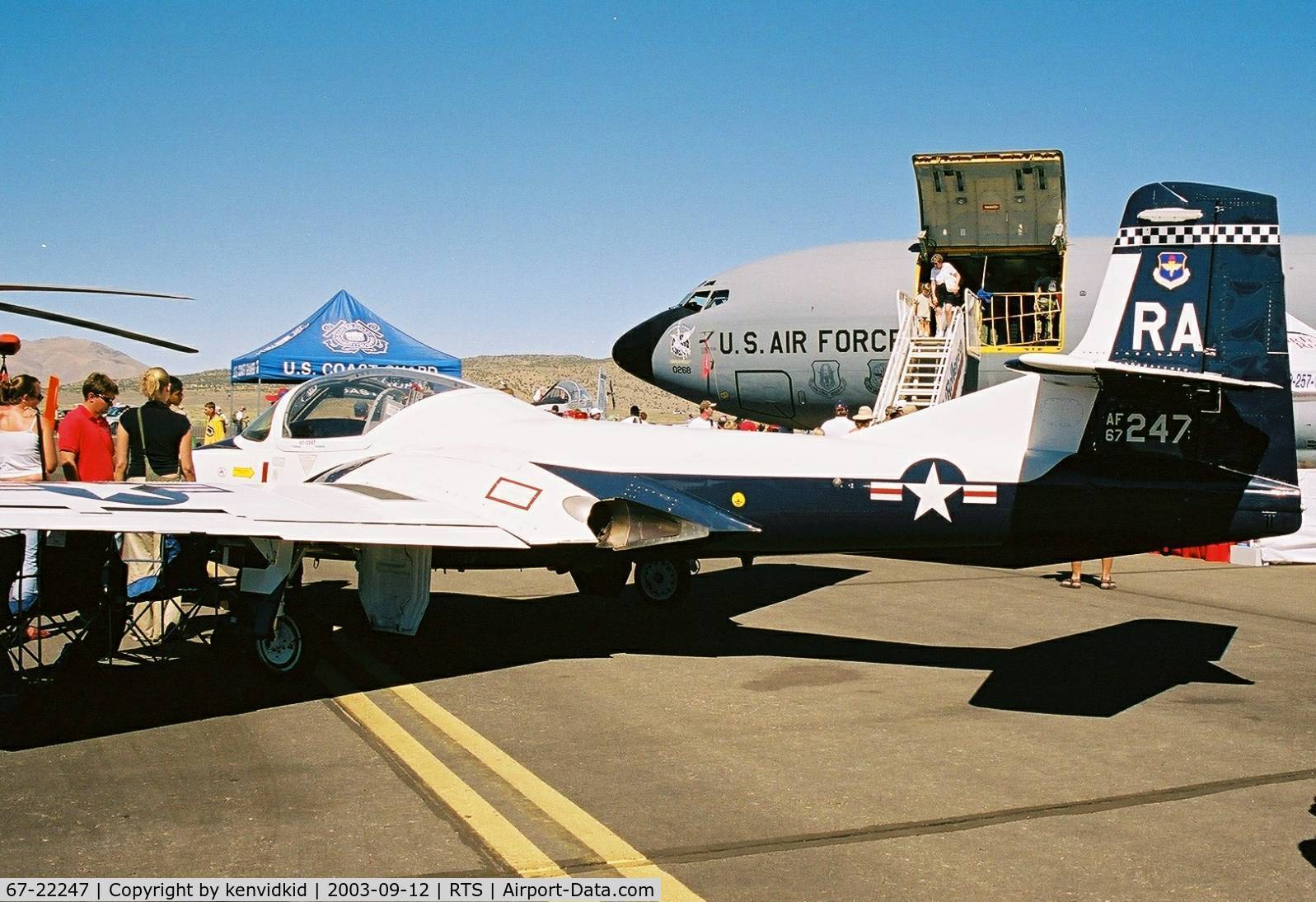 67-22247, 1956 Cessna T-37B Tweety Bird C/N 41053, At the 2003 Reno Air Races.
To AMARC as AATE3018 2006.
