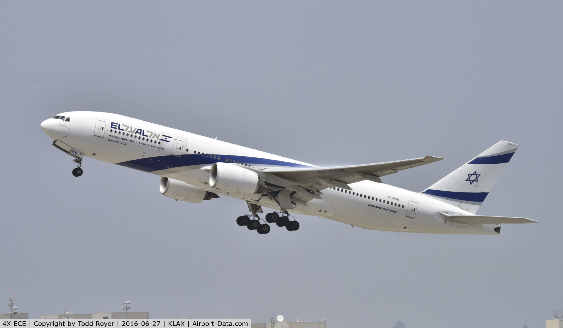4X-ECE, 2007 Boeing 777-258/ER C/N 36083, Departing LAX