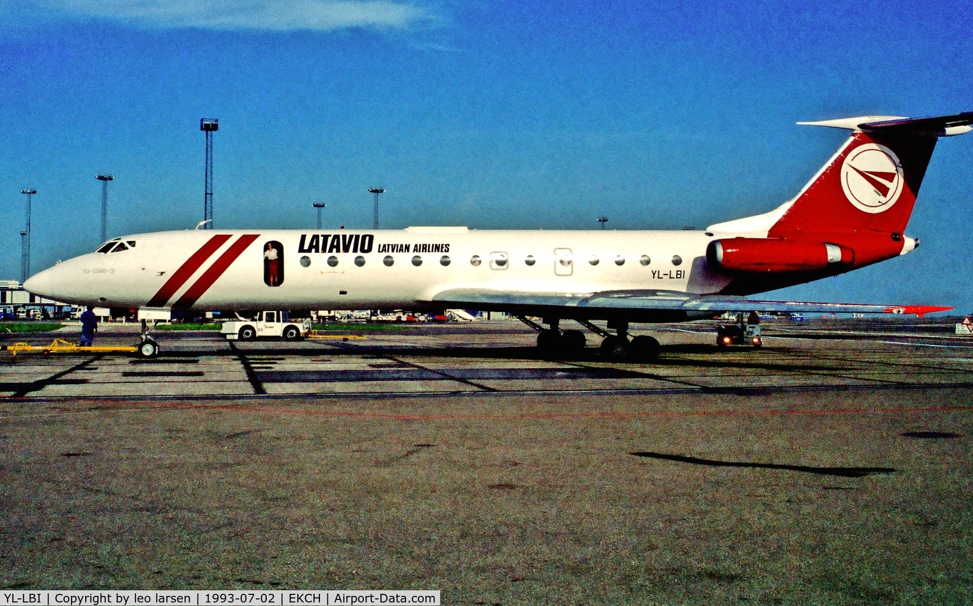 YL-LBI, Tupolev Tu-134B-3 C/N 63365, Copenhagen 2.7.93 Missing some one ?
