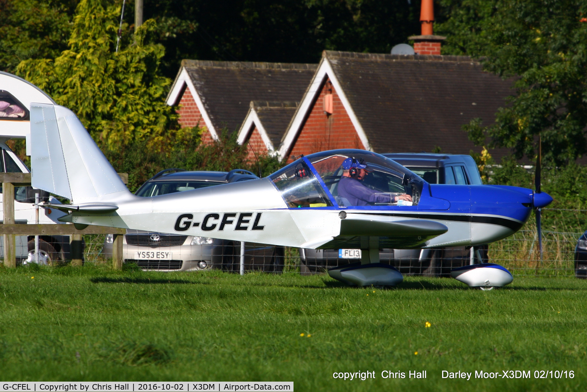 G-CFEL, 2008 Aerotechnik EV-97 Eurostar C/N PFA 315-14740, at Darley Moor Airfield