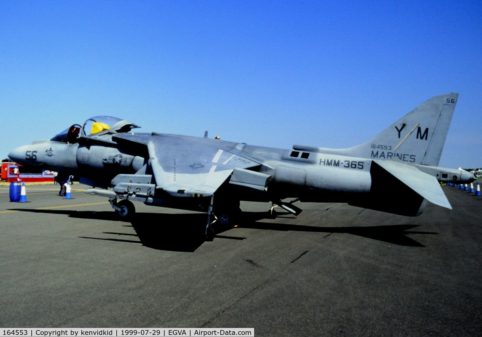 164553, McDonnell Douglas AV-8B+ Harrier II C/N 238, On static display at the 1999 RIAT.