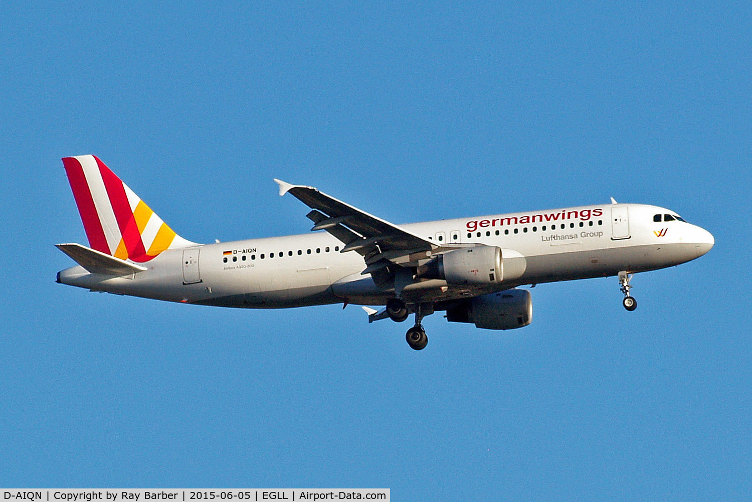 D-AIQN, 1991 Airbus A320-211 C/N 269, Airbus A320-211 [0269] (Germanwings) Home~G 05/06/2015. On approach 27L.