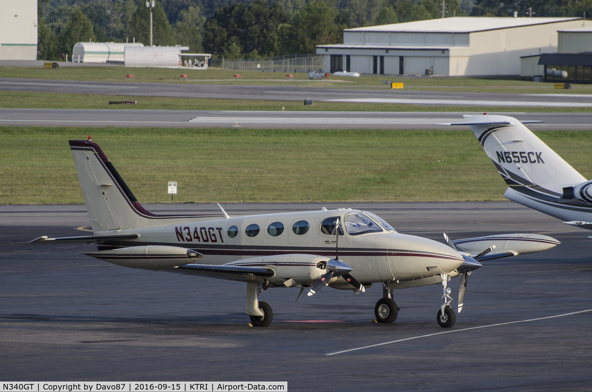 N340GT, Cessna 340A C/N 340A0555, Parked on the ramp at Tri-Cities Airport (KTRI).