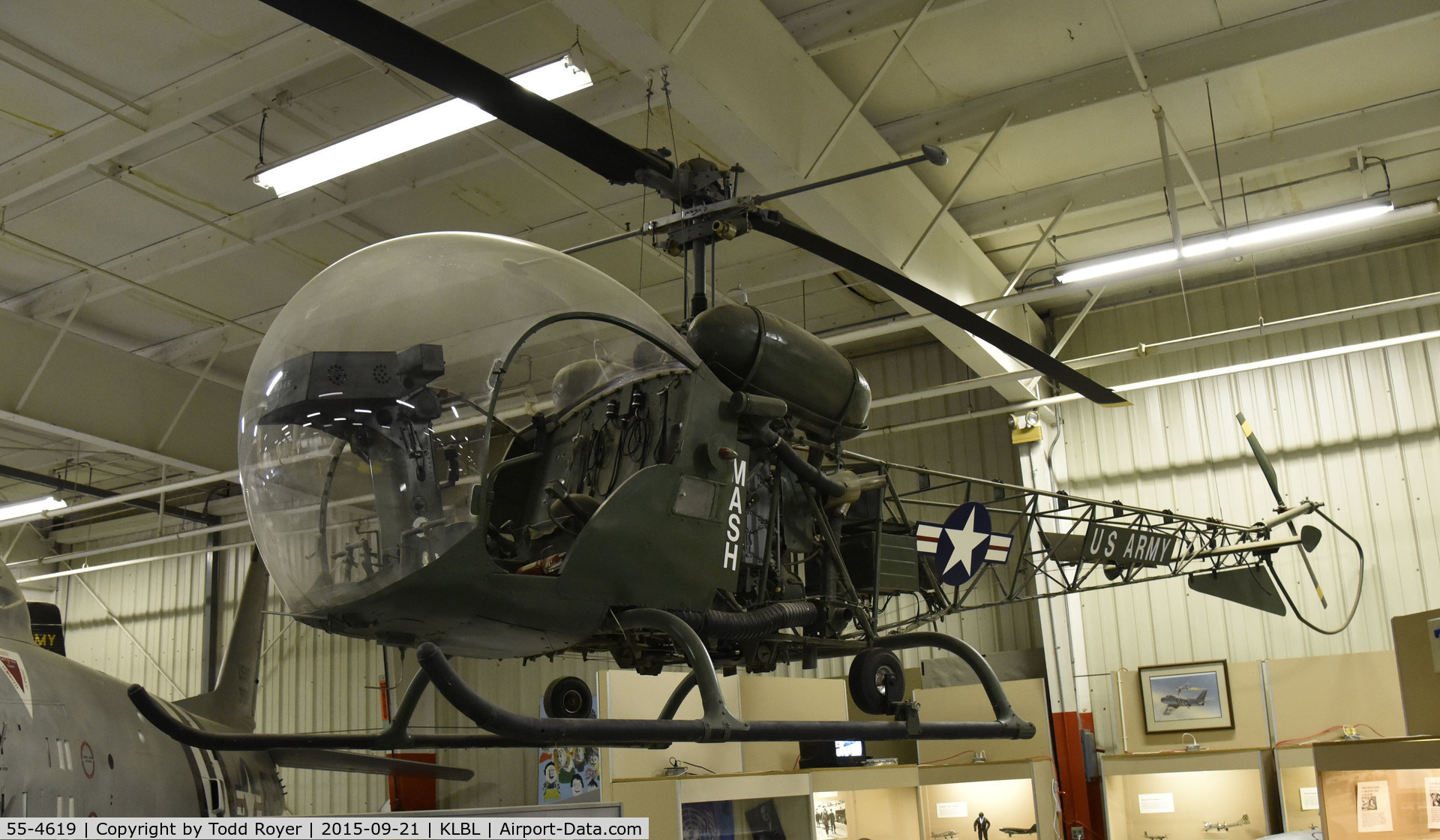 55-4619, Bell OH-13H Sioux C/N 1648, On display at the Mid America Air Museum