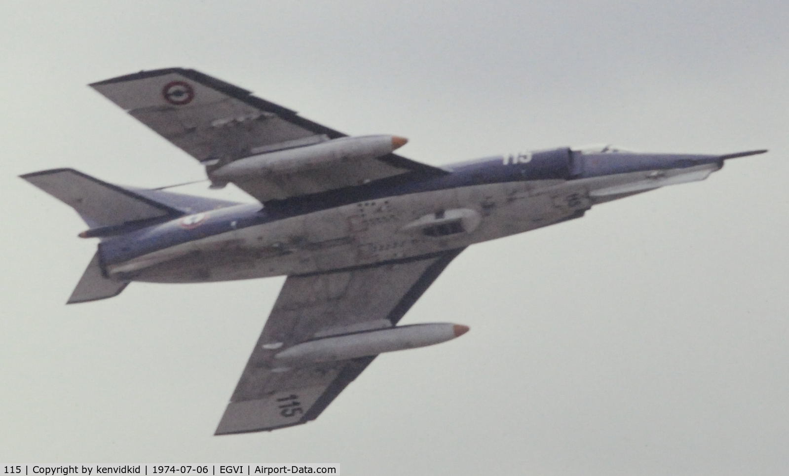 115, Dassault Etendard IV.P C/N 115, At the 1974 International Air Tattoo Greenham Common, copied from slide.