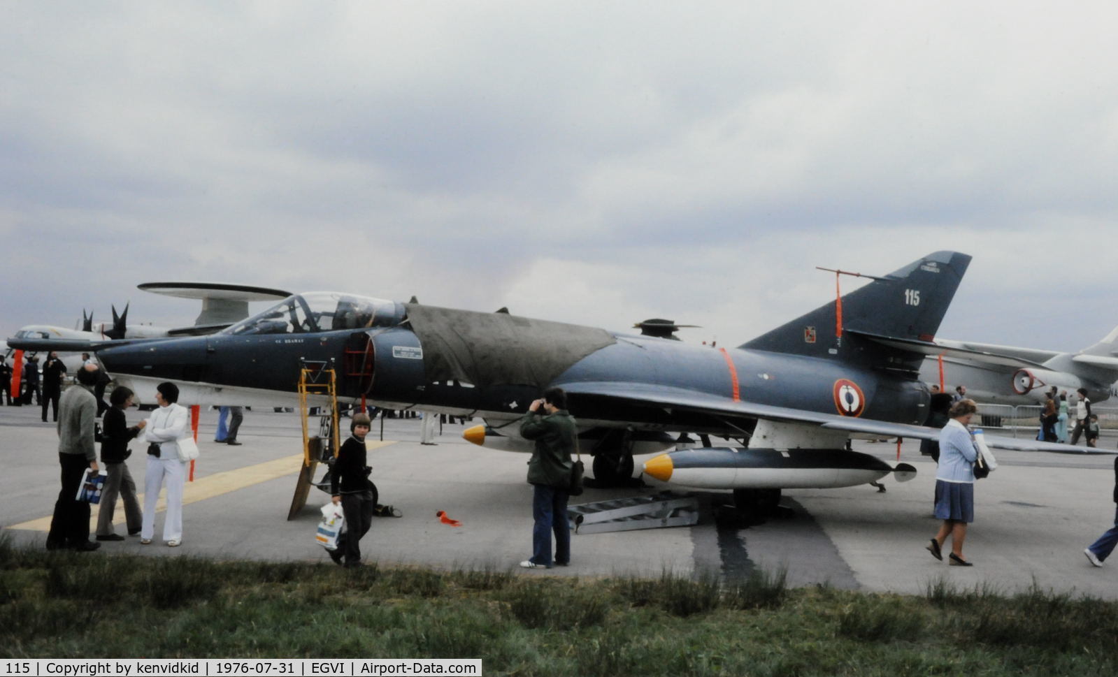 115, Dassault Etendard IV.P C/N 115, At the 1976 International Air Tattoo Greenham Common, copied from slide.