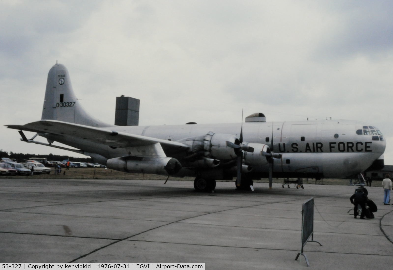 53-327, 1953 Boeing KC-97L Stratofreighter C/N 17109, At the 1976 International Air Tattoo Greenham Common, copied from slide.