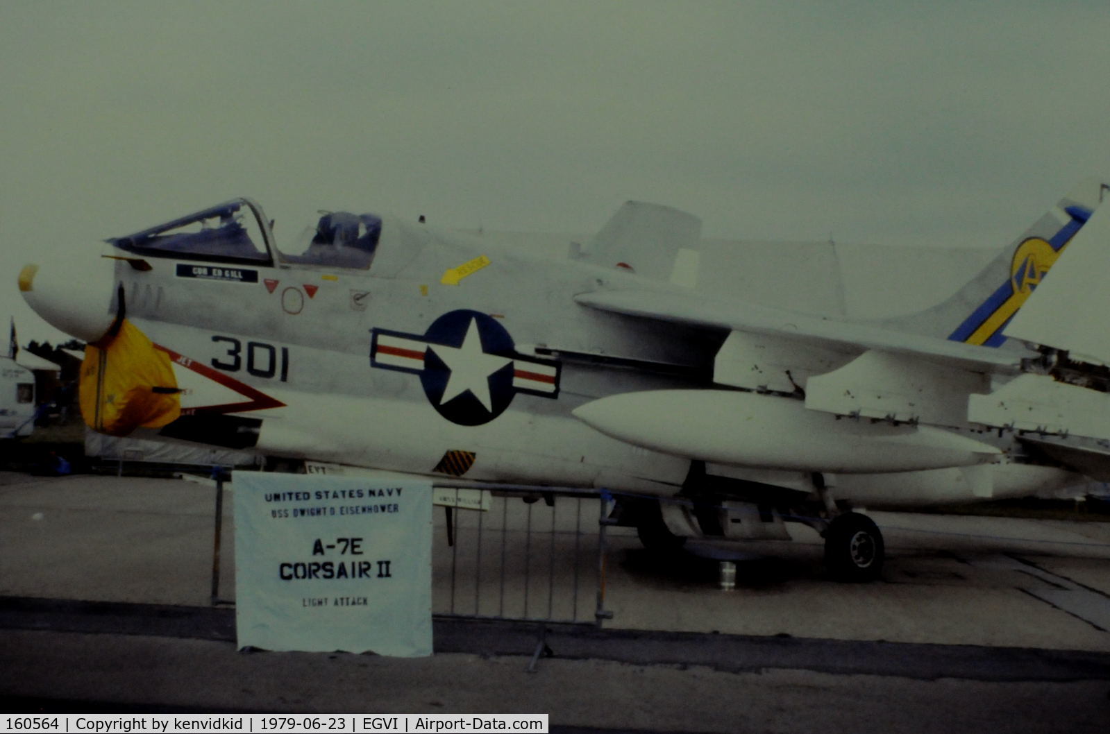 160564, LTV A-7E Corsair II C/N E-534, At the 1979 International Air Tattoo Greenham Common, copied from slide.