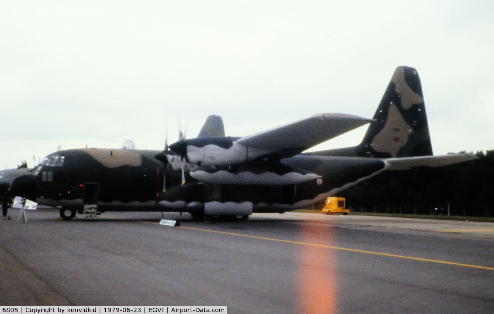 6805, 1978 Lockheed C-130H Hercules C/N 382-4778, At the 1979 International Air Tattoo Greenham Common, copied from slide.