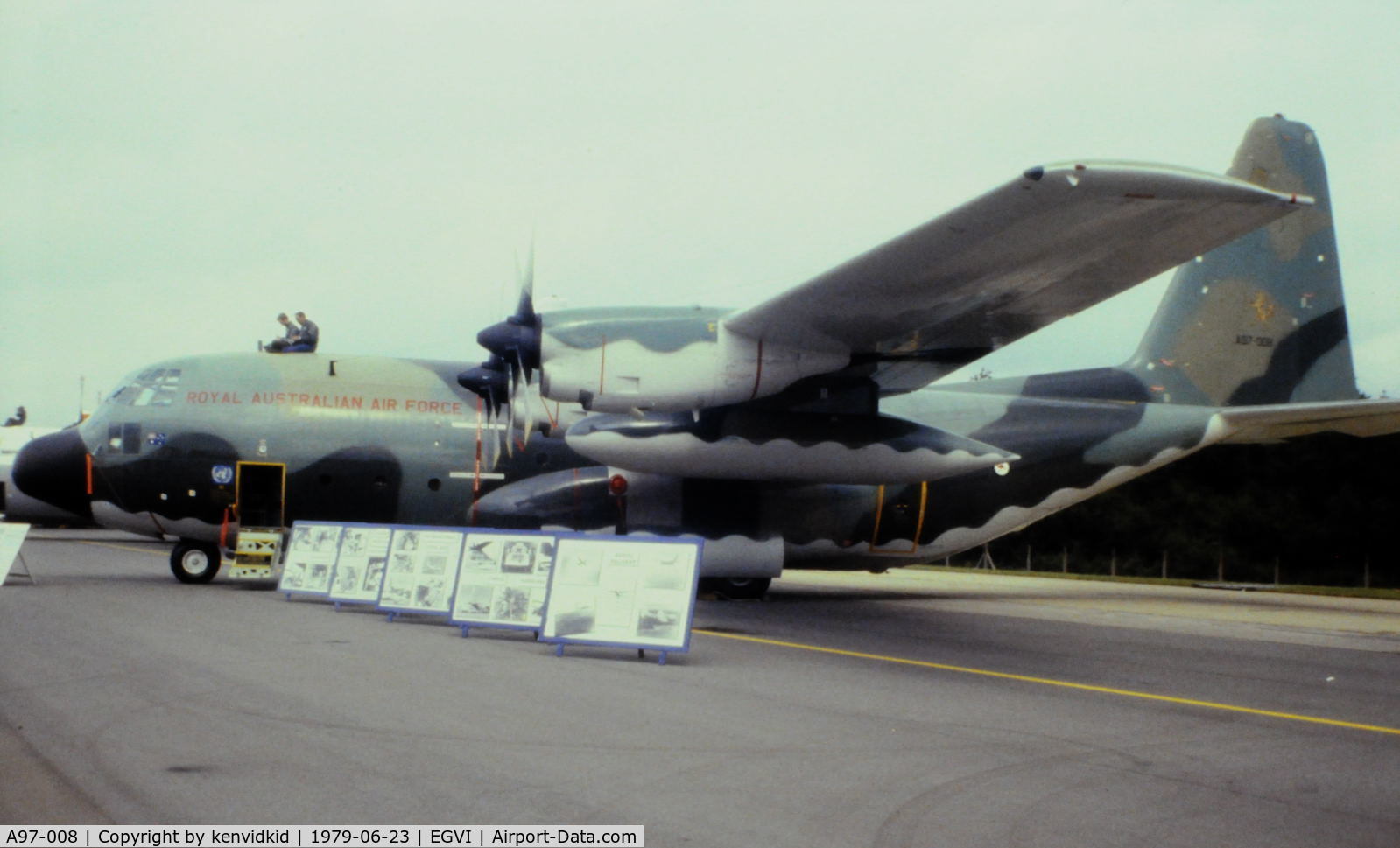 A97-008, 1978 Lockheed C-130H Hercules C/N 382-4788, At the 1979 International Air Tattoo Greenham Common, copied from slide.