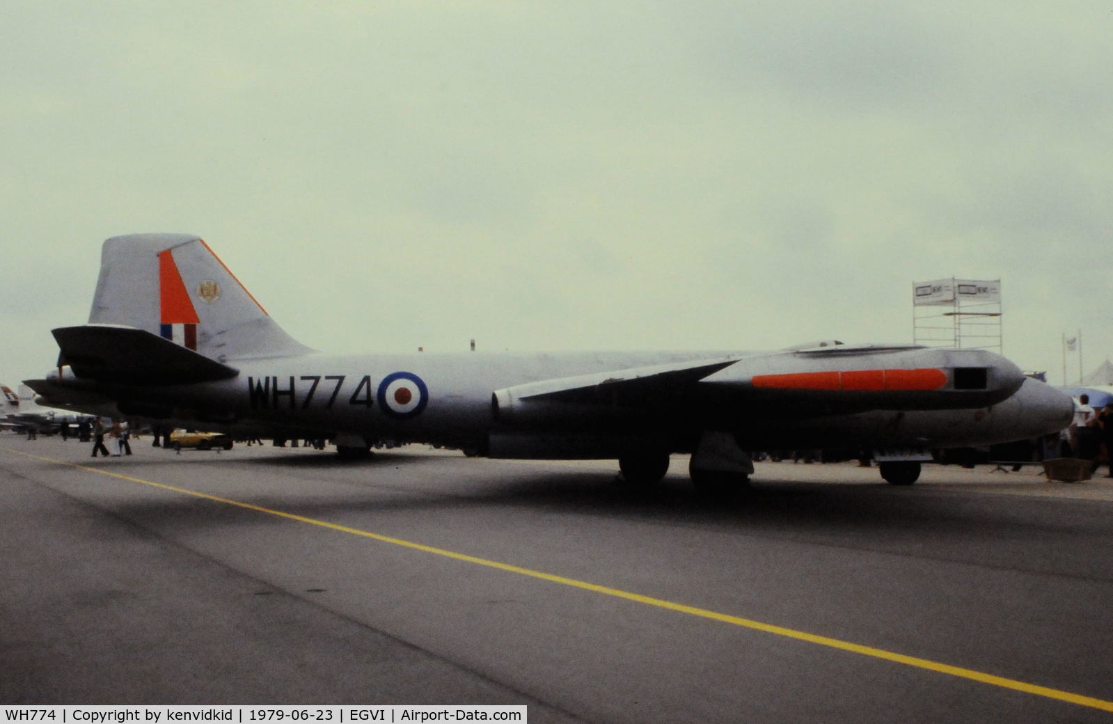 WH774, 1953 English Electric Canberra PR.7 C/N EEP71201, At the 1979 International Air Tattoo Greenham Common, copied from slide.