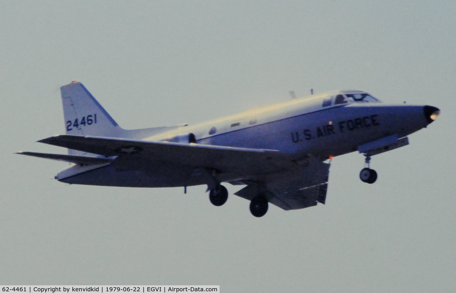 62-4461, 1962 North American CT-39A Sabreliner C/N 276-14, At the 1979 International Air Tattoo Greenham Common, copied from slide.