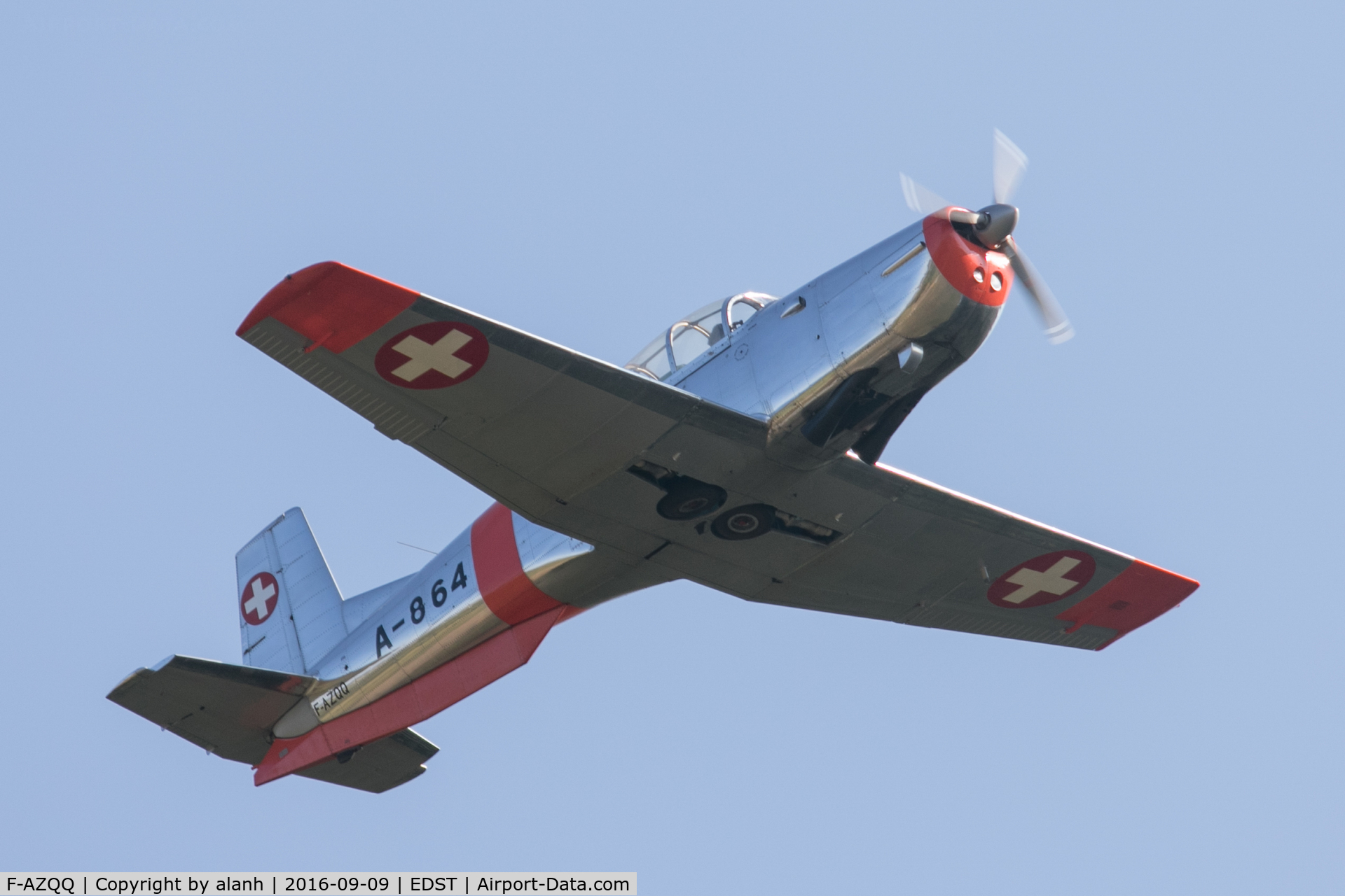 F-AZQQ, 1959 Pilatus P3-05 C/N 502-51, Joining overhead at the 2016 Hahnweide Oldtimer Fliegertreffen