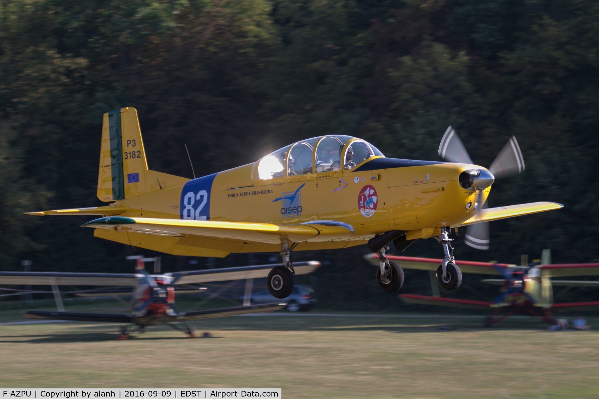 F-AZPU, 1958 Pilatus P3-05 C/N 465-14, Arriving at the 2016 Hahnweide Oldtimer Fliegertreffen