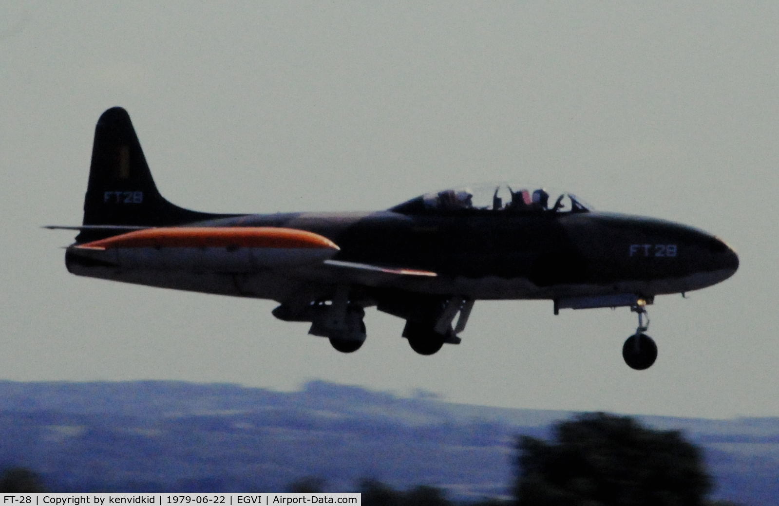 FT-28, Lockheed T-33A Shooting Star C/N 580-9091, At the 1979 International Air Tattoo Greenham Common, copied from slide