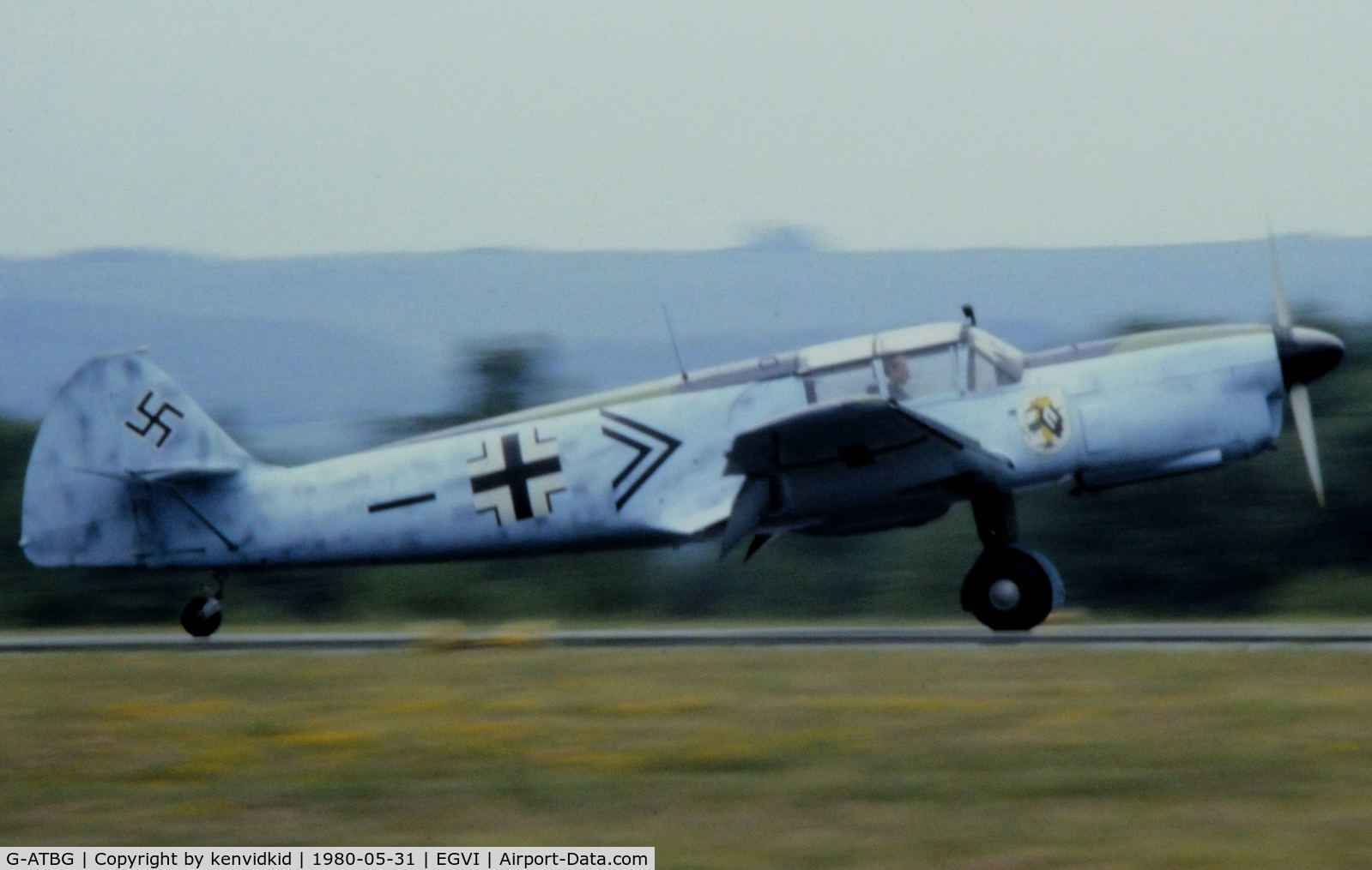 G-ATBG, 1945 Nord 1002 Pingouin II C/N 121, At the 1980 International Air Tattoo Greenham Common, copied from slide.