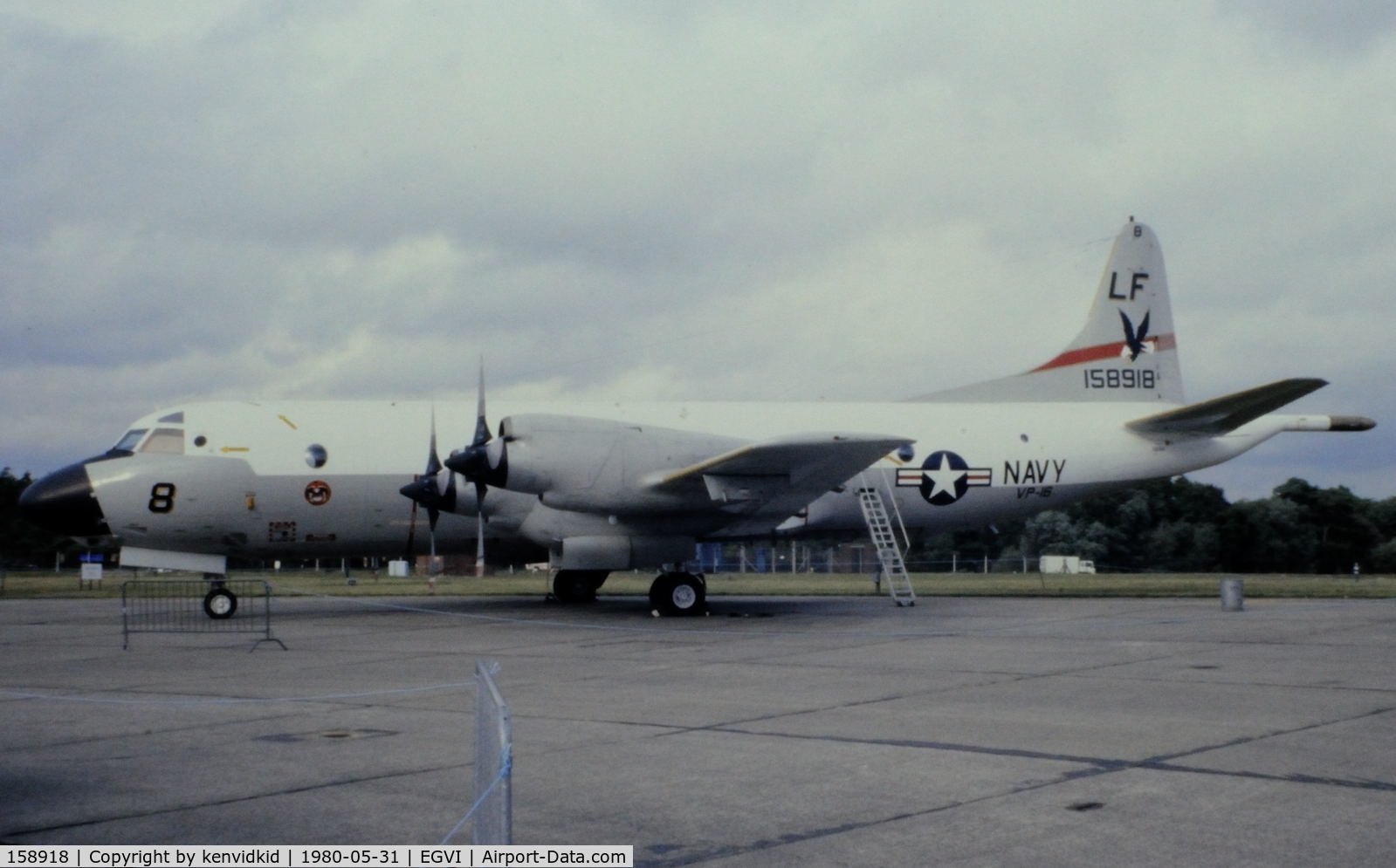 158918, Lockheed P-3C Orion C/N 285A-5590, At the 1980 International Air Tattoo Greenham Common, copied from slide.