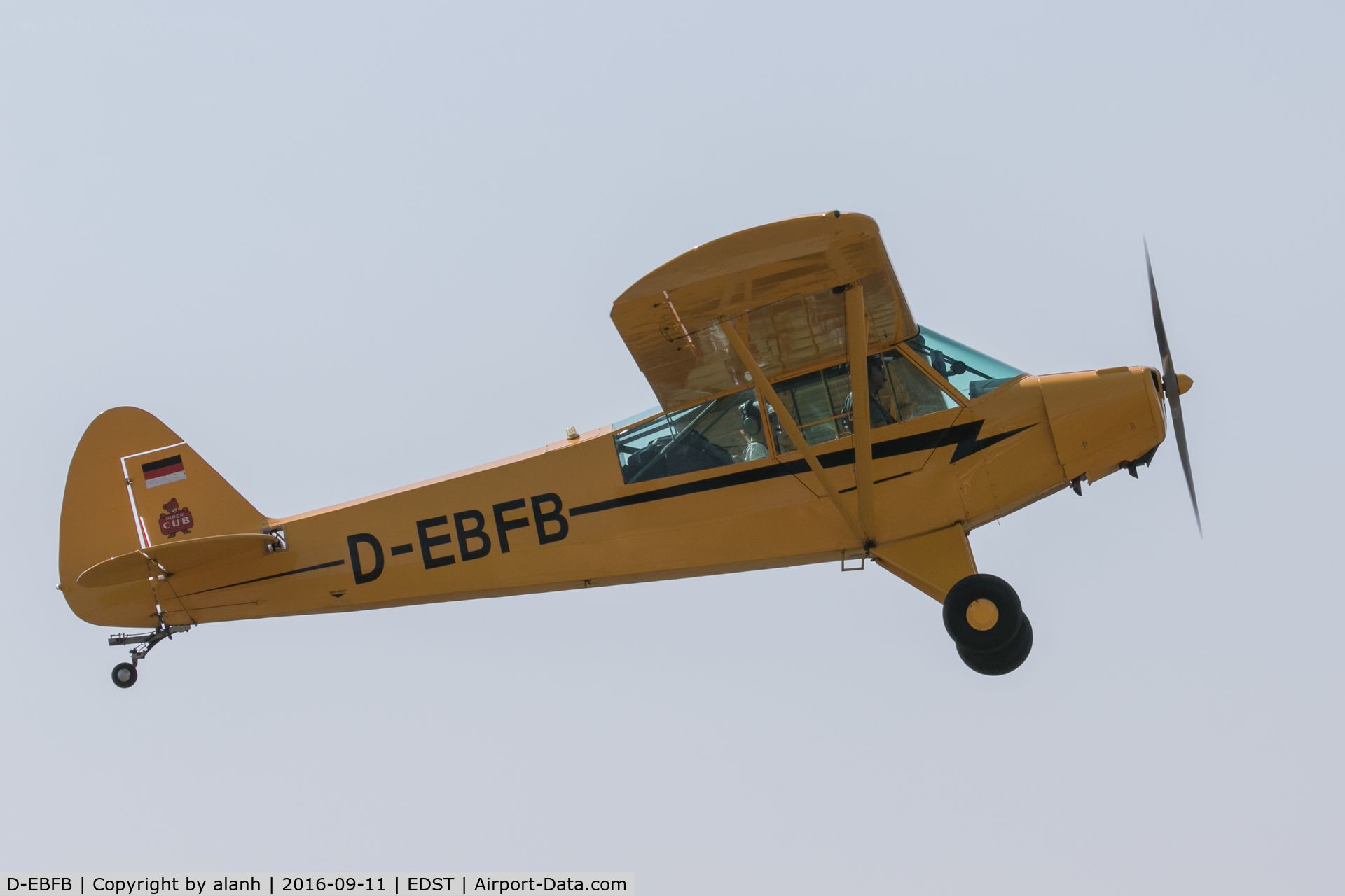 D-EBFB, 1953 Piper PA-18-95 Super Cub Super Cub C/N 18-3217, Departing the 2016 Hahnweide Oldtimer Fliegertreffen