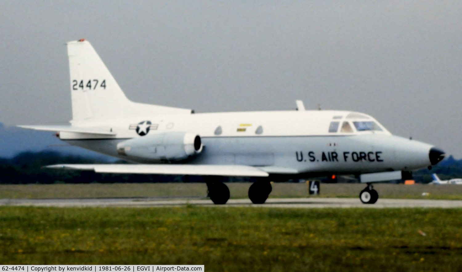 62-4474, 1962 North American CT-39A Sabreliner C/N 276-27, At the 1981 International Air Tattoo, scanned from slide.