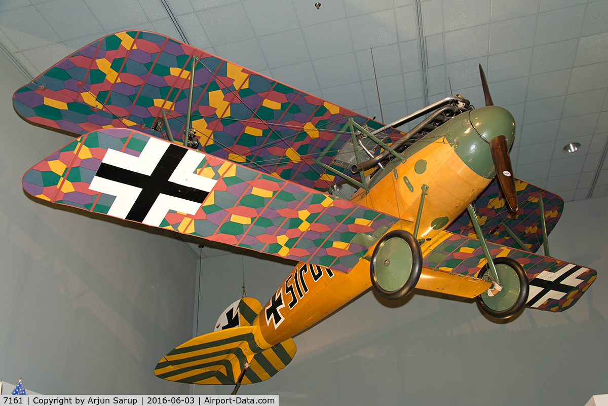 7161, Albatros D-Va C/N Not found 7161, This Albatros is a late war build that served with Jasta 46 that was formed at Graudenz. It was damaged in combat and was not repaired, eventually finding its way to the USA and was acquired by the Smithsonian.