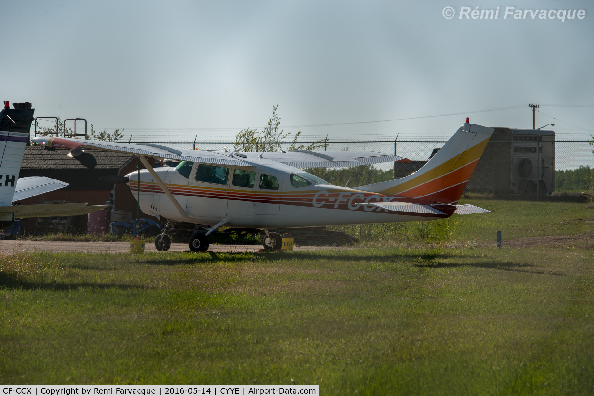CF-CCX, 1965 Cessna P206 Super Skylane C/N P206-0065, Parked northeastern-most end of airfield.