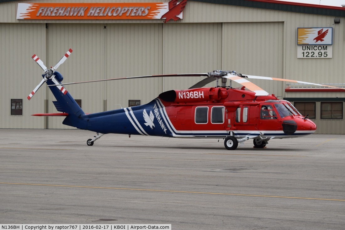 N136BH, 1992 Sikorsky S-70A-27 C/N 701835, One of several helicopters owned by Firehawk Helicopters based out of BOI. Used for fire fighting.