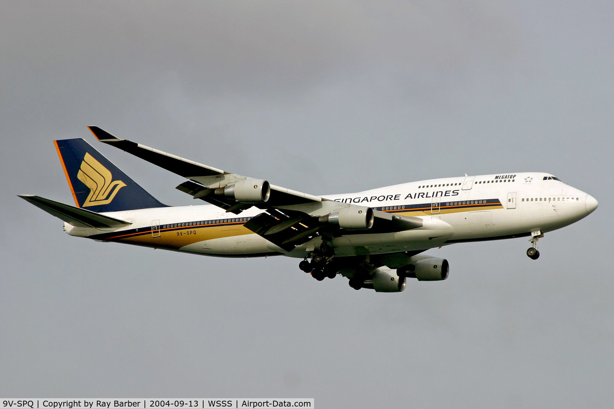 9V-SPQ, Boeing 747-412 C/N 28025, Boeing 747-412 [28025] (Singapore Airlines) Singapore-Changi~9V 13/09/2004