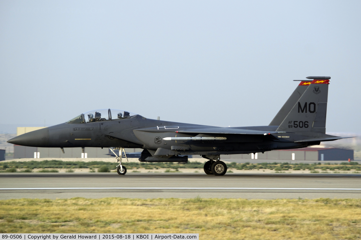 89-0506, 1989 McDonnell Douglas F-15E Strike Eagle C/N 1153/E128, Taking off on RWY 10R.