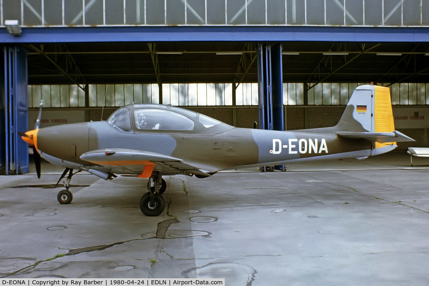 D-EONA, Piaggio FWP-149D C/N Not found D-EONA, Piaggio FWP-149 [312] Monchengladbach~D 24/04/1980. From a slide.