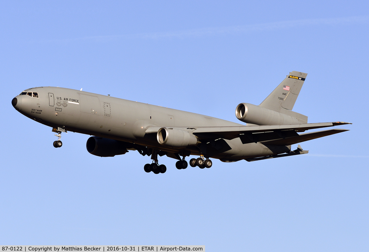 87-0122, 1987 McDonnell Douglas KC-10A Extender C/N 48308, 87-0122