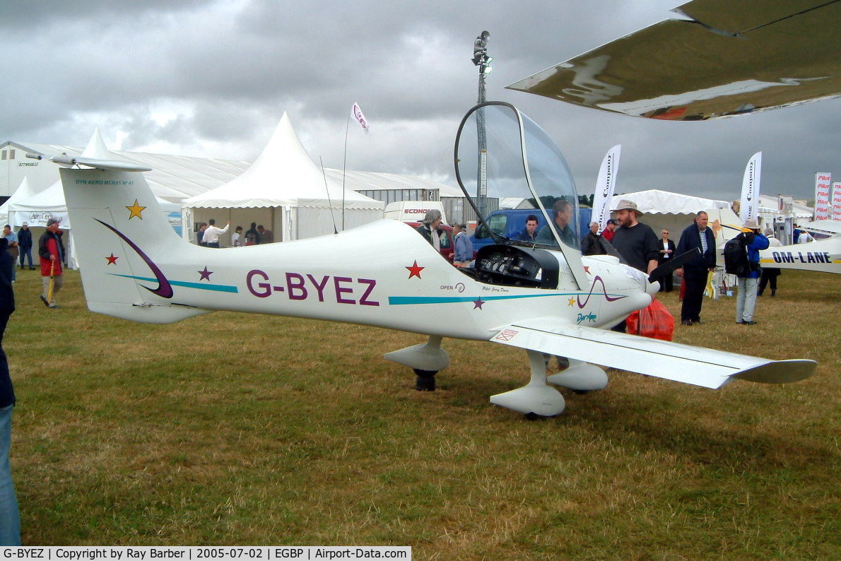G-BYEZ, 1999 Dyn'Aero MCR-01 UL C/N PFA 301-13185, Dyn'Aero MCR-01 Banbi [PFA 301B-13185] Kemble~G 02/07/2005
