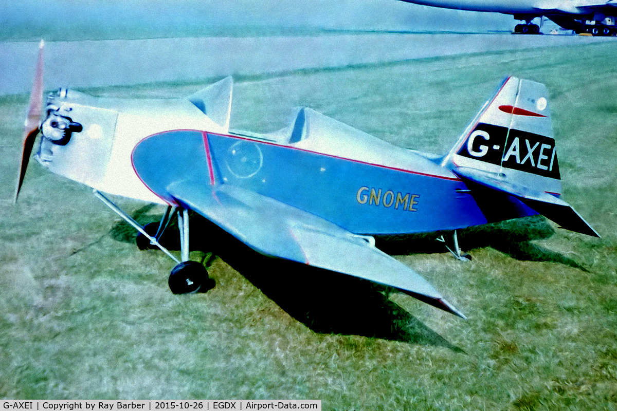 G-AXEI, Ward P.45 Gnome C/N P45, Ward P.45 Gnome [P.45] RAF St Athan 20/09/1969. From a slide. Not the best of images.