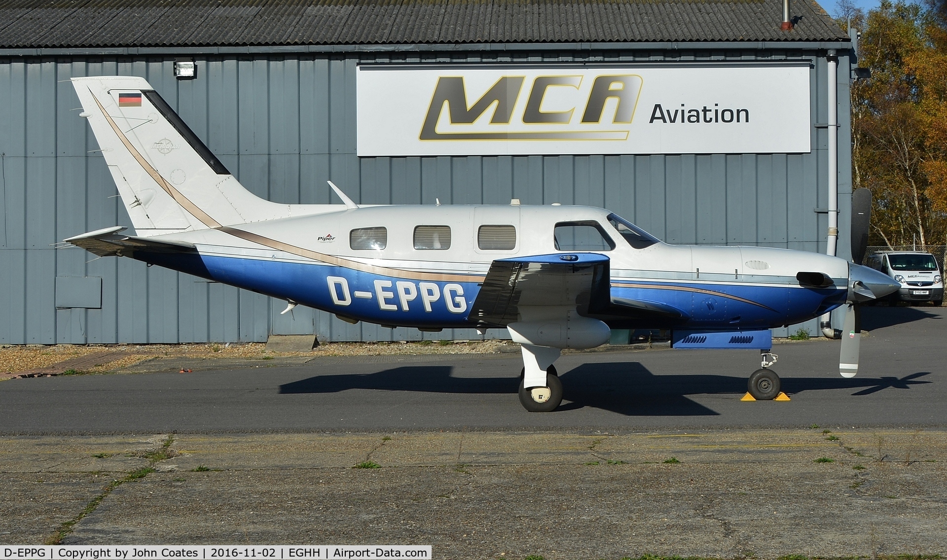 D-EPPG, Piper PA-46-500TP Malibu Meridian C/N 4697158, Just arrived at MCA Avn