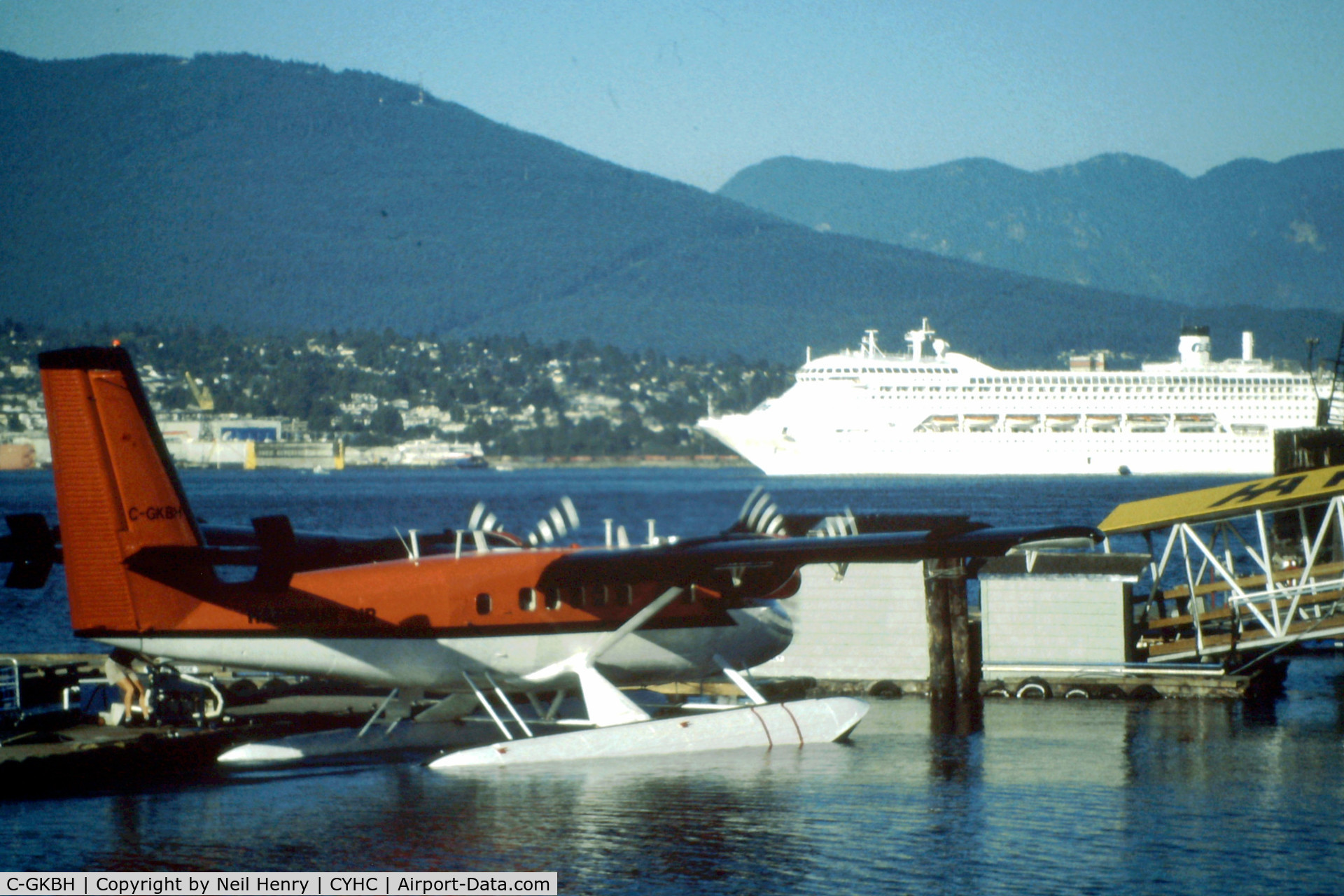 C-GKBH, 1980 De Havilland Canada DHC-6-310 Twin Otter C/N 732, scanned from original slide taken August(?) 1998 at Vancouver, Canada