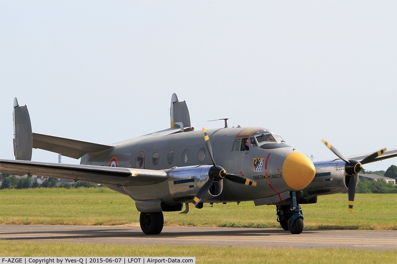 F-AZGE, Dassault MD-312 Flamant C/N 158, Dassault MD-312 Flamant, Taxiing to parking area, Tours-St Symphorien Air Base 705 (LFOT-TUF) Open day 2015