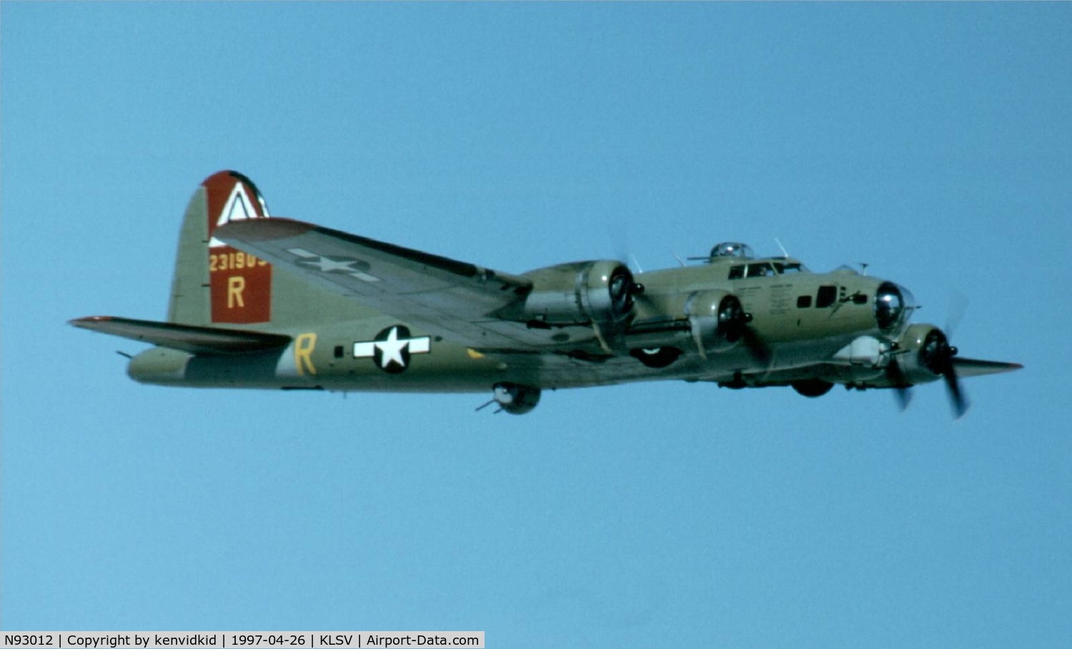 N93012, 1944 Boeing B-17G-30-BO Flying Fortress C/N 32264, At the 1997 50th Anniversary of the USAF air display, Nellis AFB.