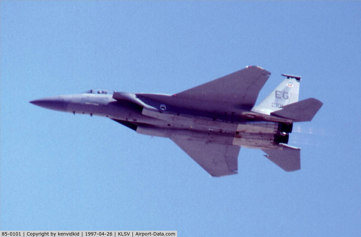 85-0101, 1985 McDonnell Douglas F-15C Eagle C/N 0954/C343, At the 1997 50th Anniversary of the USAF air display, Nellis AFB.