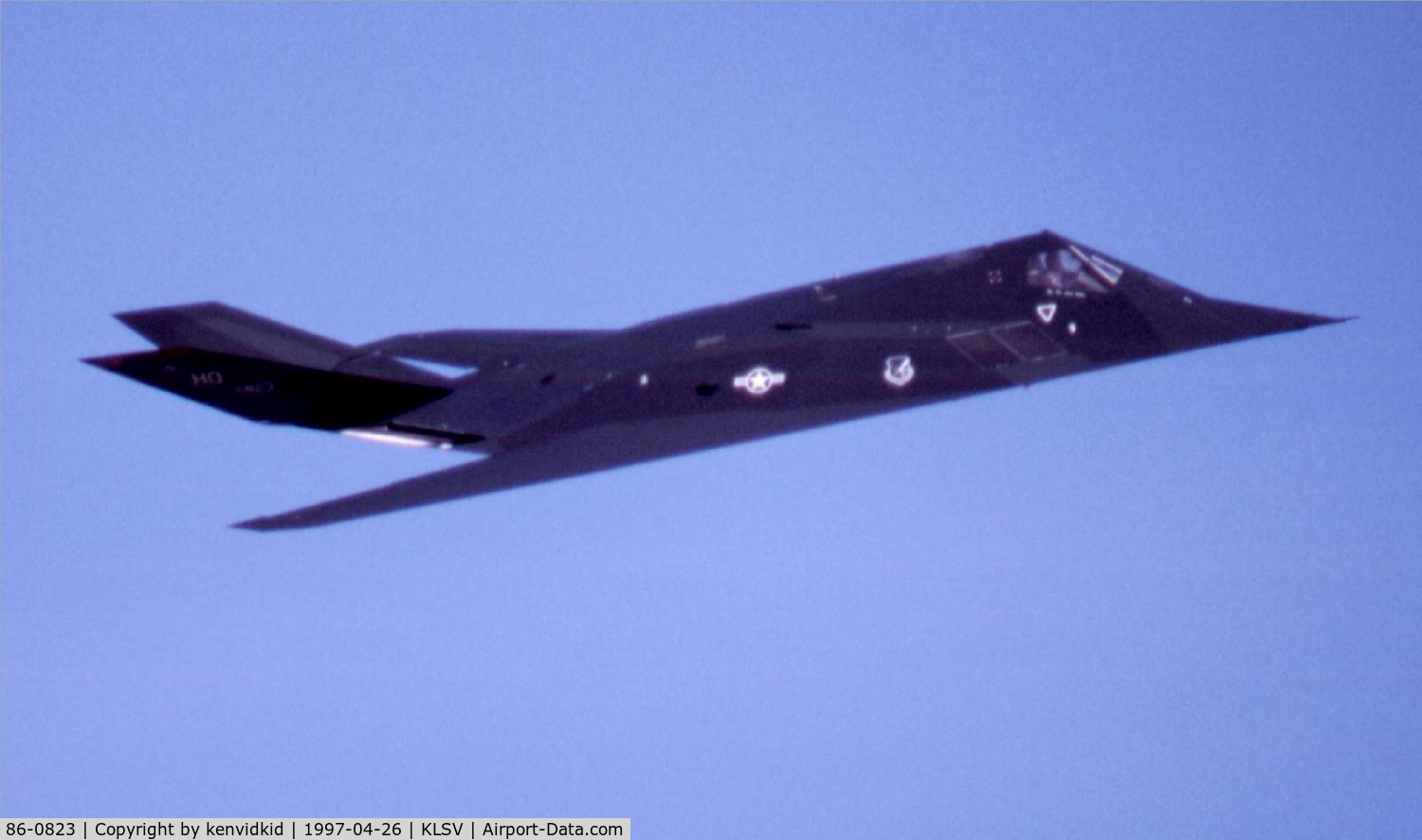 86-0823, 1986 Lockheed F-117A Nighthawk C/N A.4061, At the 1997 50th Anniversary of the USAF air display, Nellis AFB.