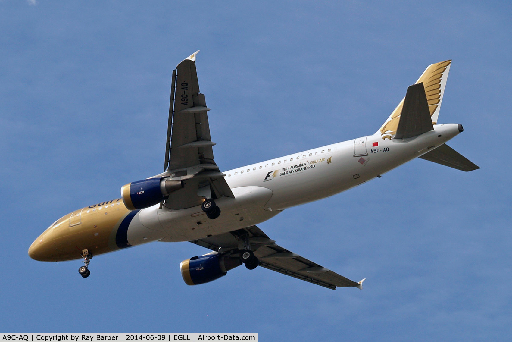 A9C-AQ, 2012 Airbus A320-214 C/N 5175, Airbus A320-214 [5175] (Gulf Air) Home~G 09/06/2014. On approach 27R.