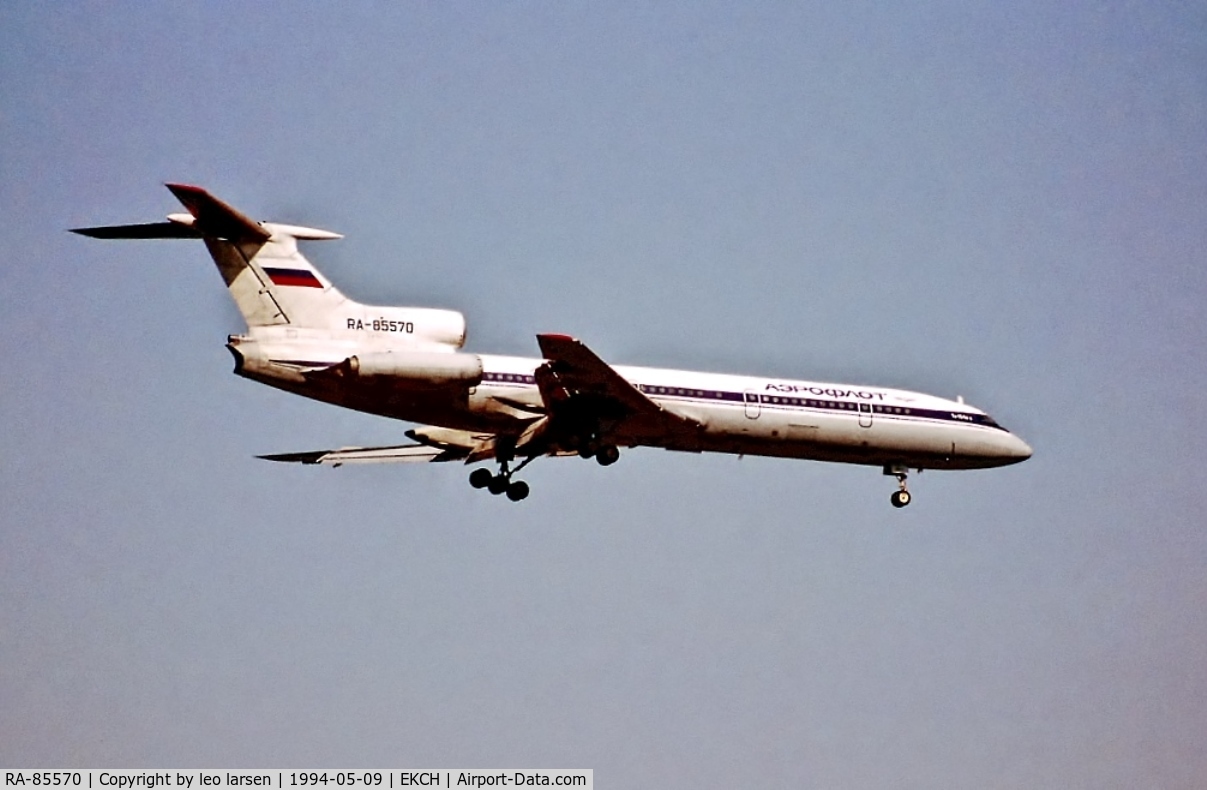 RA-85570, 1983 Tupolev Tu-154B-2 C/N 83A570, Copenhagen 9.5.94