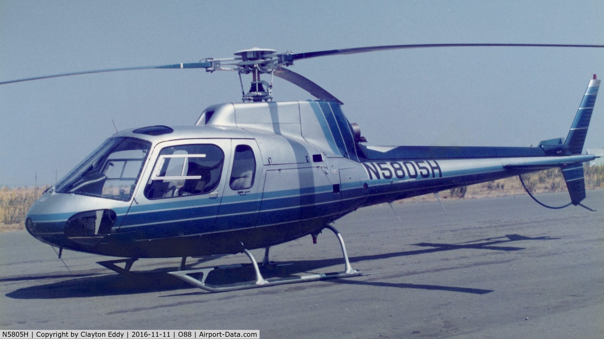 N5805H, Aerospatiale AS-350D AStar C/N 222, N5805H at the old Rio Vista Airport in California.