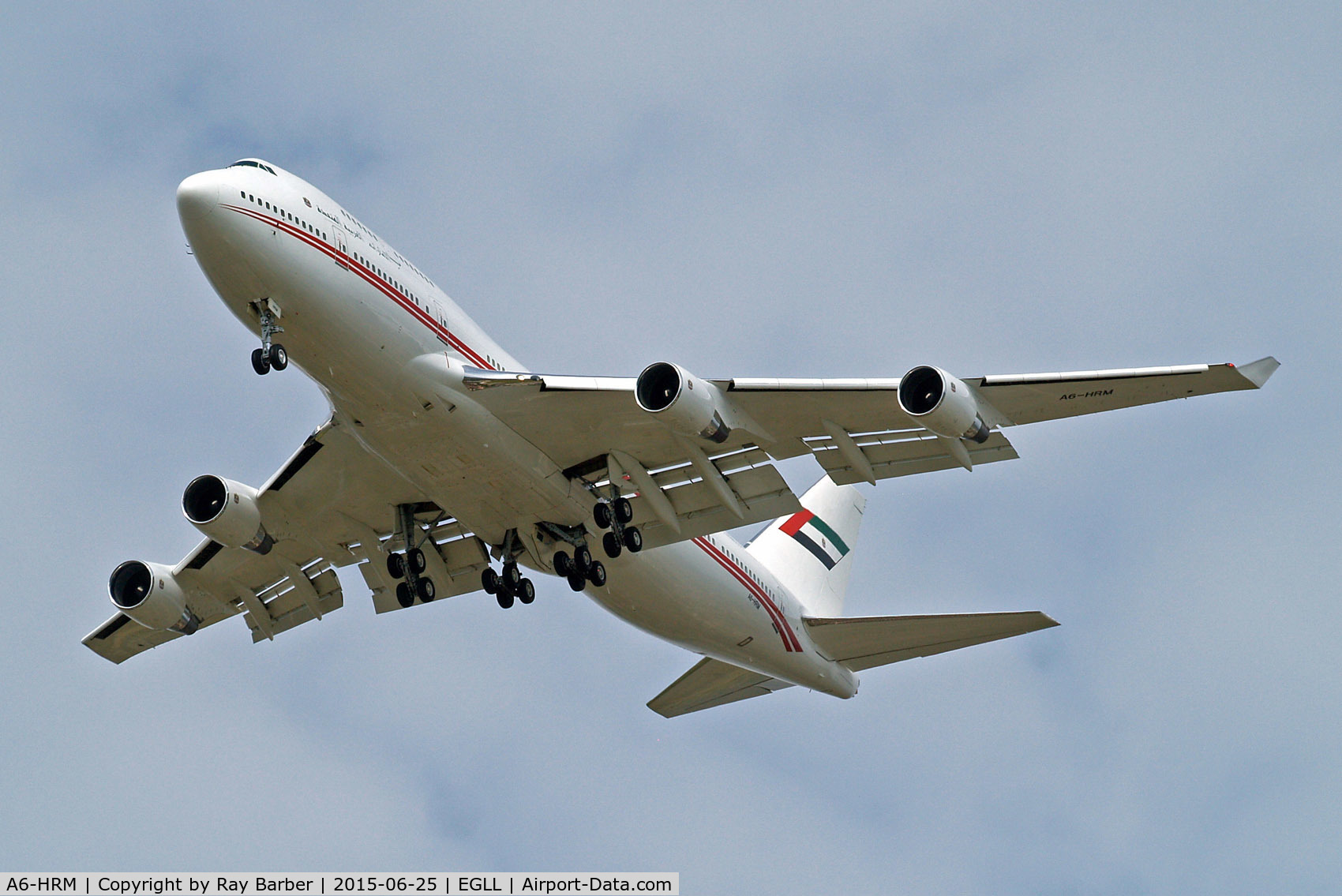 A6-HRM, 1998 Boeing 747-422 C/N 26903, Boeing 747-422 [26903] (Dubai Government) Home~G 25/06/2015. On approach 27R.