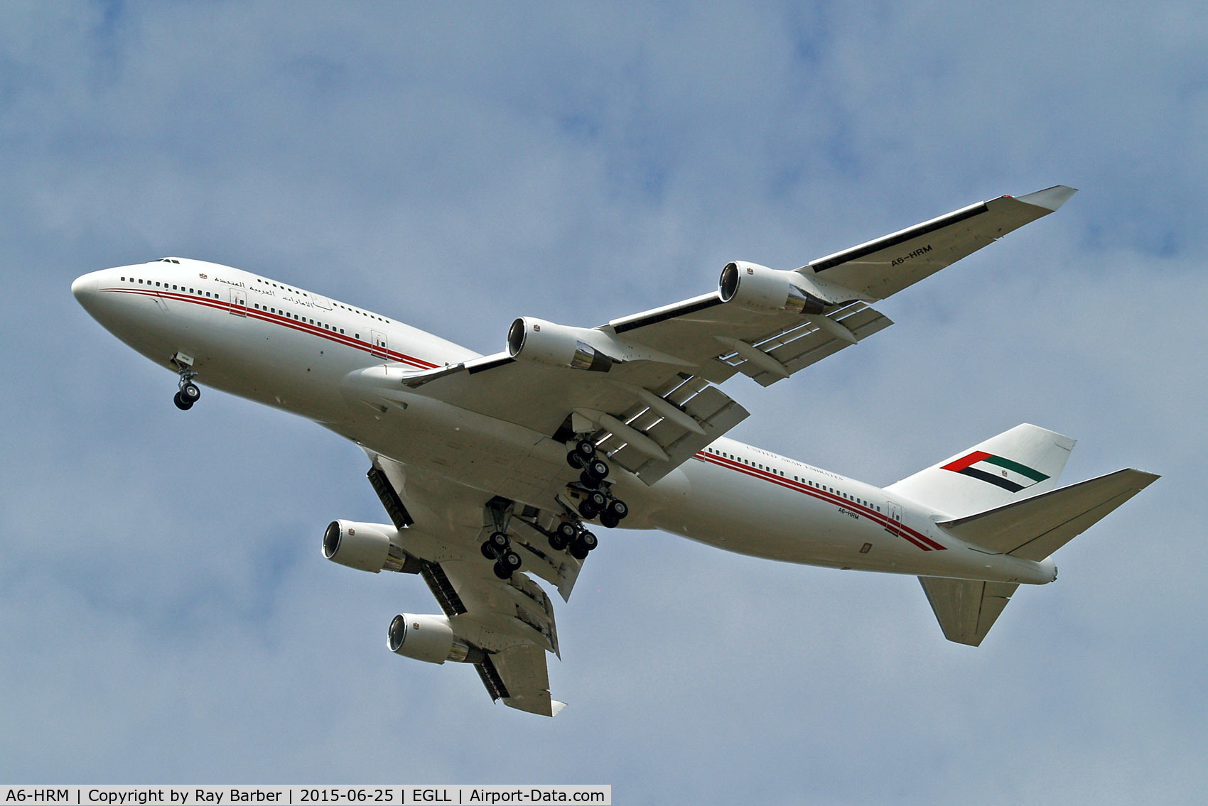 A6-HRM, 1998 Boeing 747-422 C/N 26903, Boeing 747-422 [26903] (Dubai Government) Home~G 25/06/2015. On approach 27R.