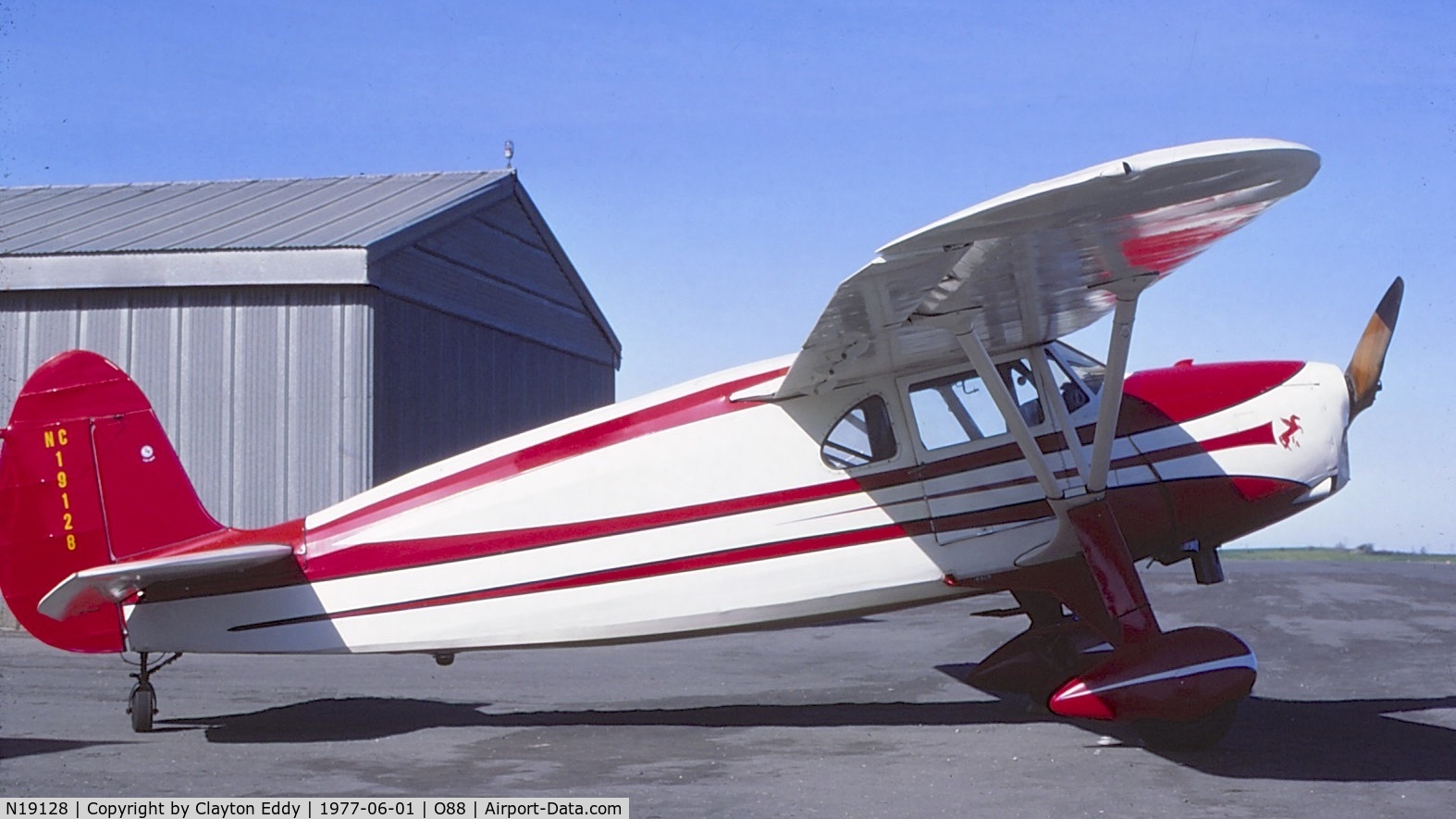 N19128, 1937 Fairchild 24 H C/N 3223, Old Rio Vista Airport in California. 1977.